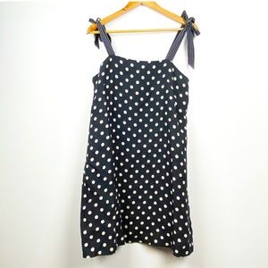EC JCrew Adjustable Tie Strap Polkadot Dress sz 10